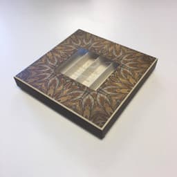 Коробка для фиников — коричневый узор (с окошком)